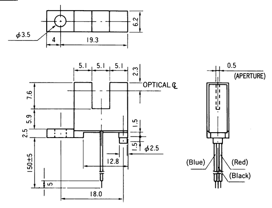 光電傳感器（光學(xué)傳感器）OJ-3102尺寸規(guī)格