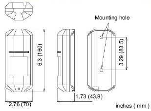 紅外線檢測器（防盜報警器/紅外線報警器）XC-1XT尺寸規(guī)格